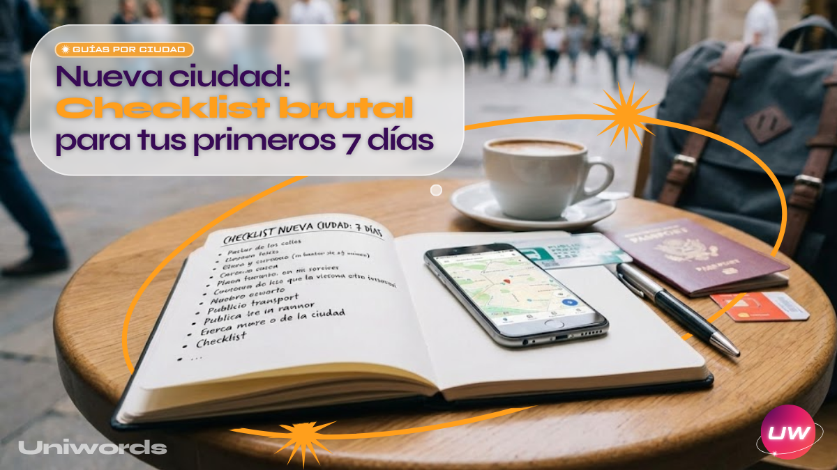Nueva ciudad: checklist brutal para tus primeros 7 días